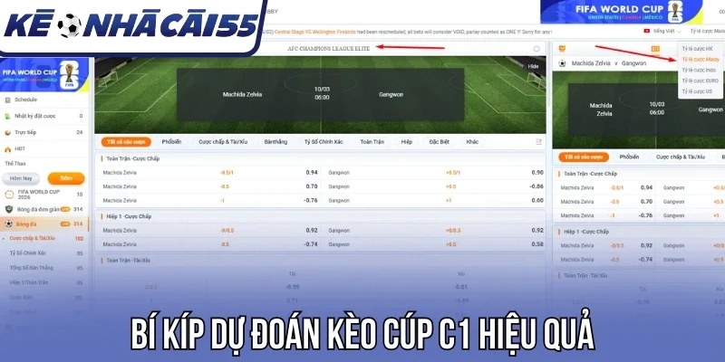 Bí kíp dự đoán kèo Cúp C1 hiệu quả