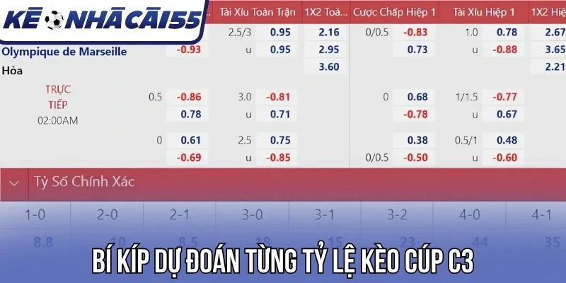 Bí kíp dự đoán từng tỷ lệ kèo Cúp C3