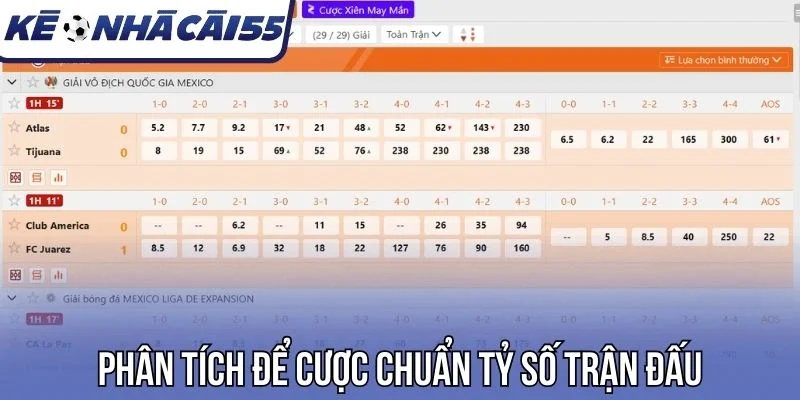 Phân tích để cược chuẩn tỷ số trận đấu