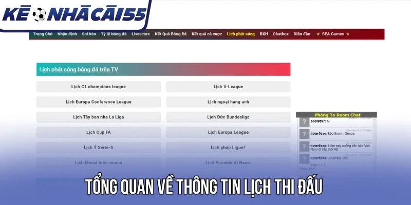 Tổng quan về thông tin lịch thi đấu 