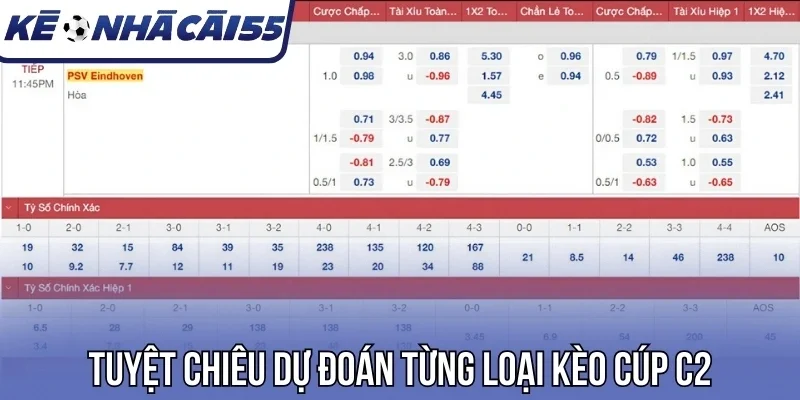 Tuyệt chiêu dự đoán từng loại kèo Cúp C2
