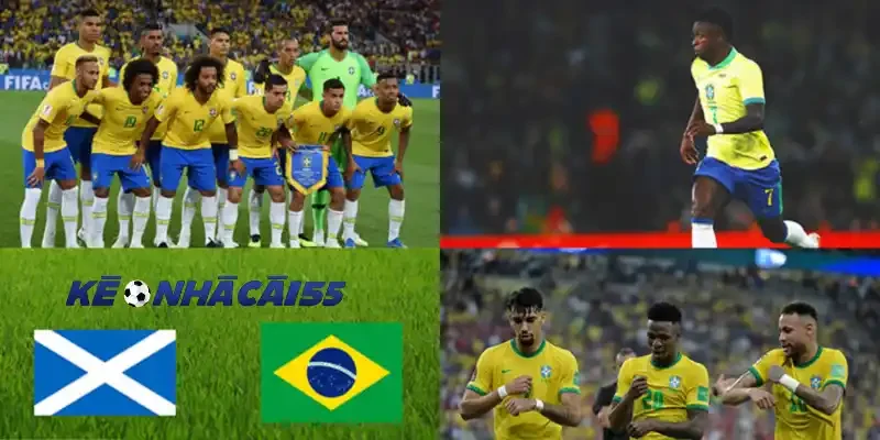Danh sách các cầu thủ ra sân của hai đội Scotland và Brazil