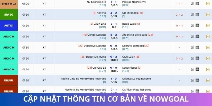 Thông tin cơ bản về trang tin tức nowgoal uy tín